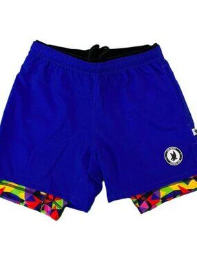 Flow Society Men's 2 in 1 Compression 7" Shorts Blue Pickleball Size XL NWT